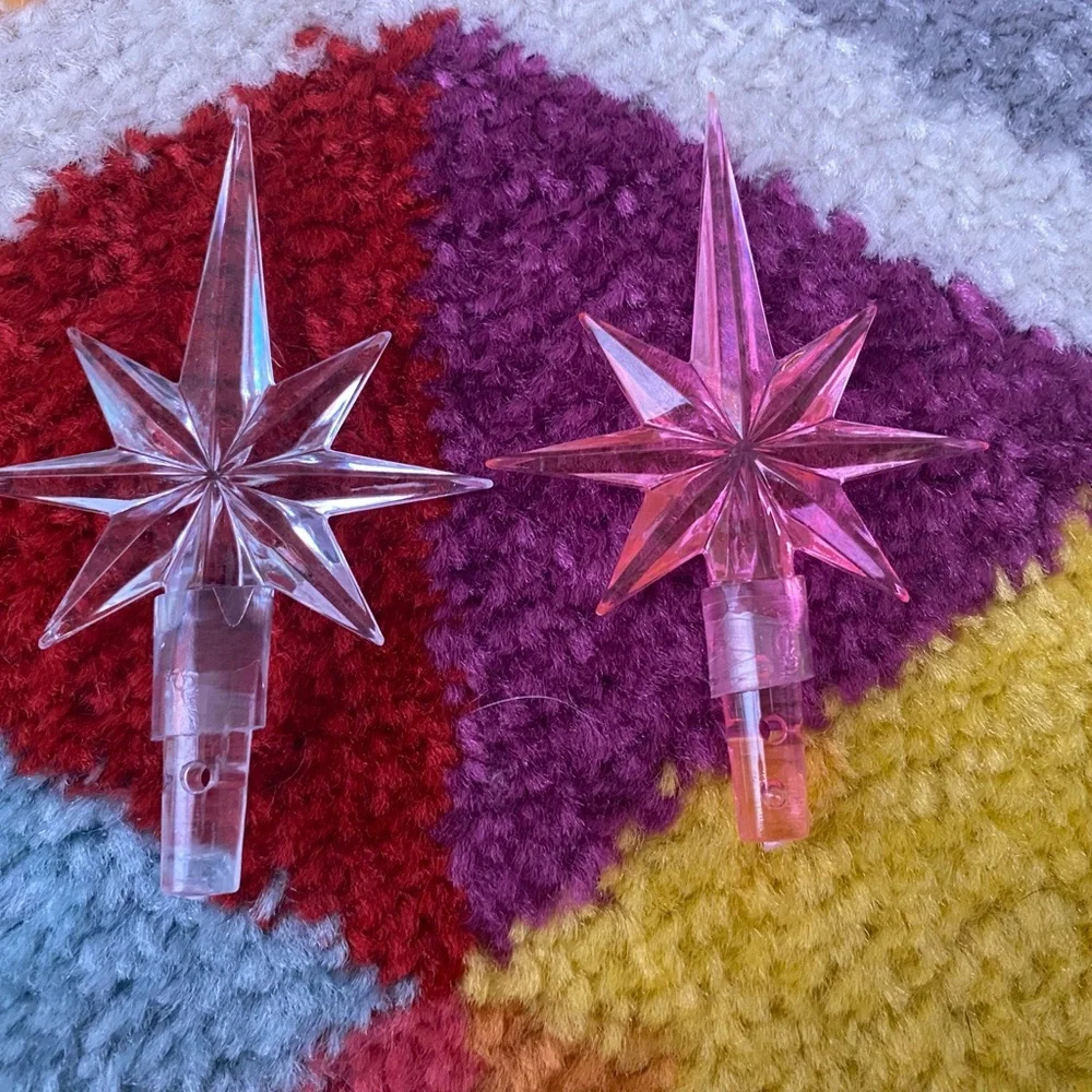 Pink Ceramic Christmas Tree Light Pre-Lit Tree Star Mid Century Vintage Kitschy